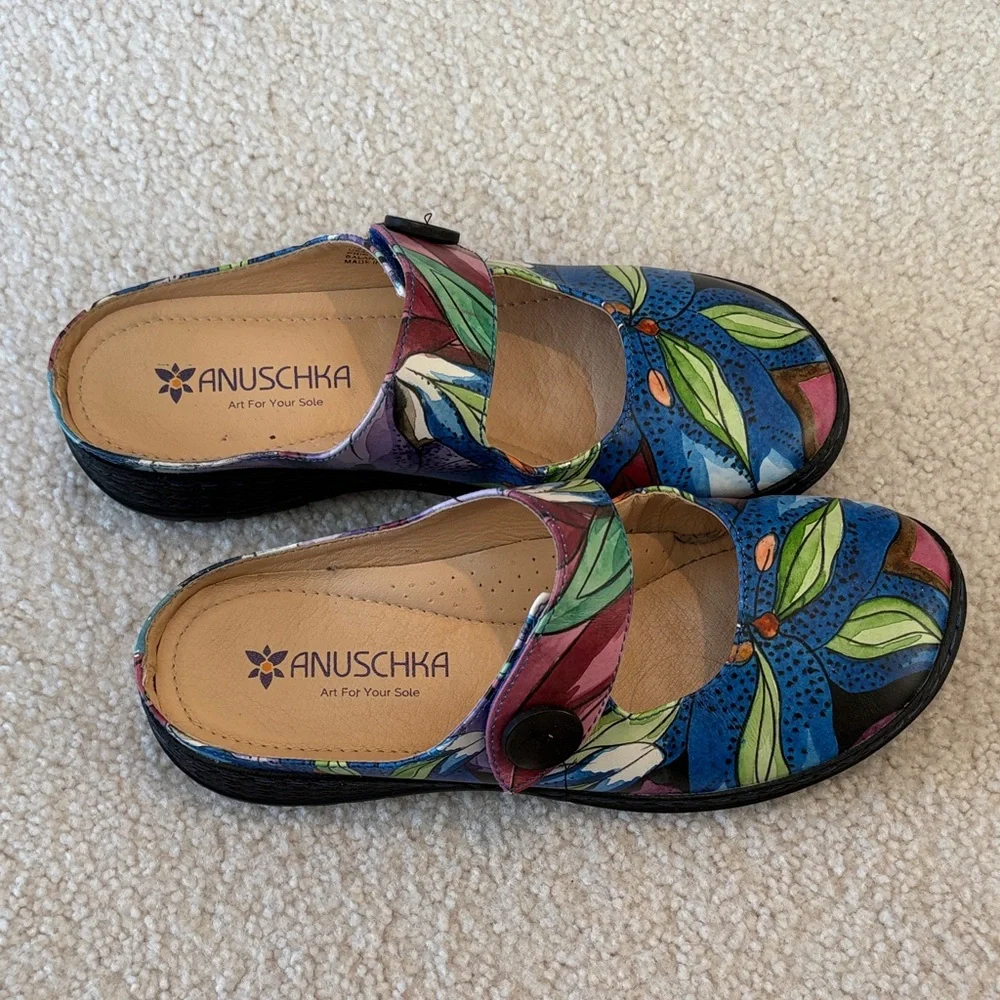 Anuschka Vibrant Floral Mules - Picture 1 of 6